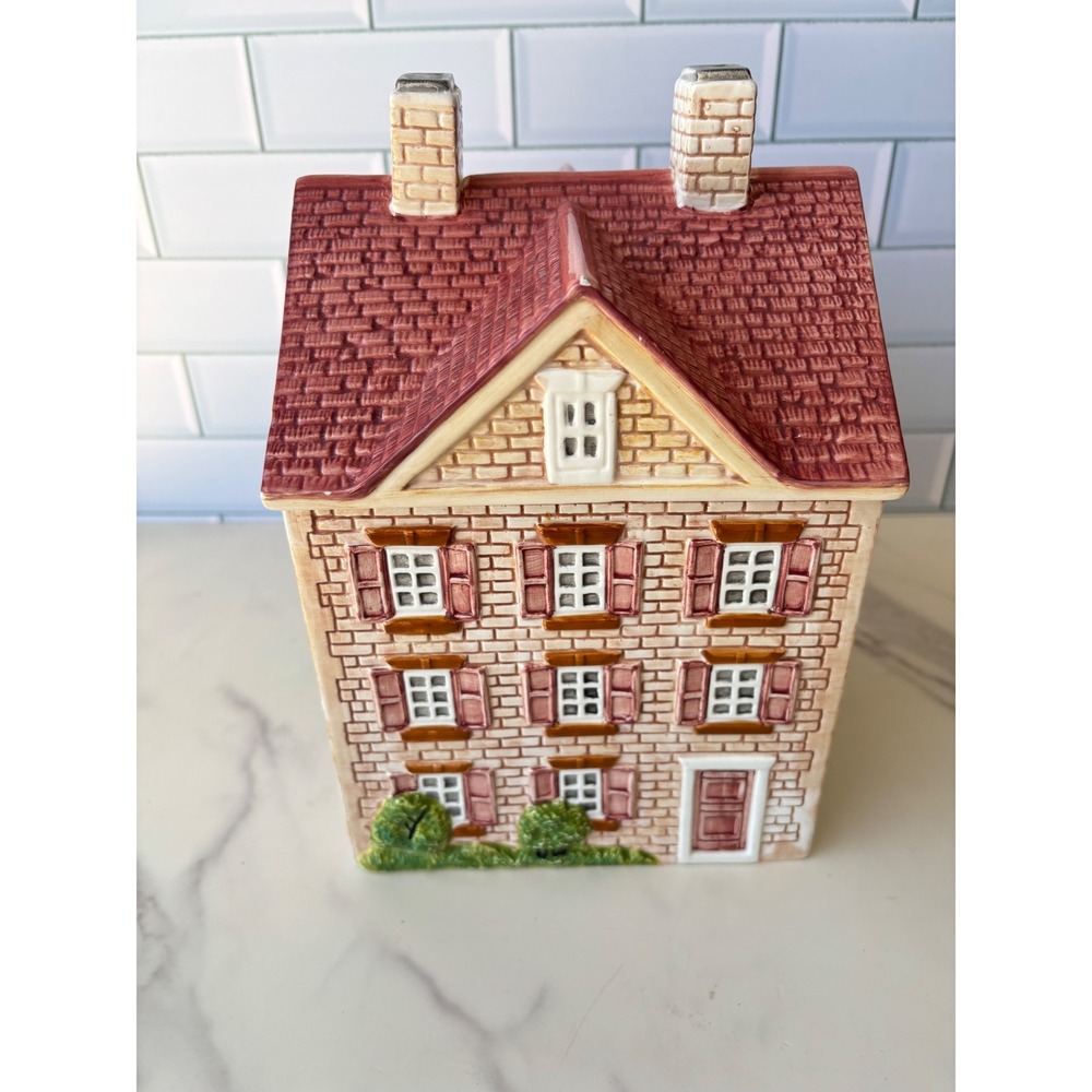 Vtg Johnson Bros Friendly Village Ceramic House Cookie Jar Series 3 Medium